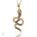 Collier fantaisie serpent noir pour femme