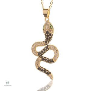 Collier fantaisie serpent noir pour femme
