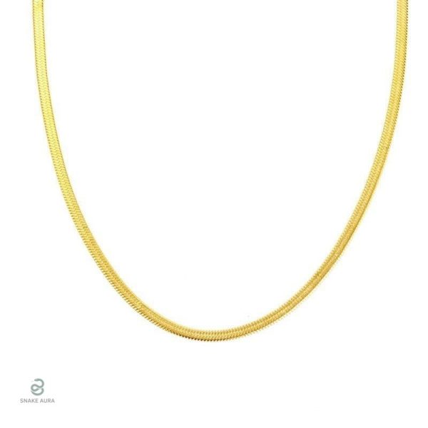 Collier serpent doré, maille plate raffinée