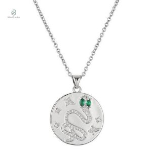 Collier Serpent Argent Métal Acier élégant et moderne
