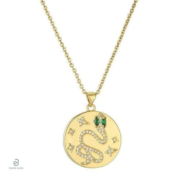 Collier serpent en or métaille et acier inoxydable