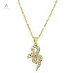 Collier Serpent en or avec zirconium multicolore