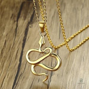 Collier serpent en or pour homme, style raffiné