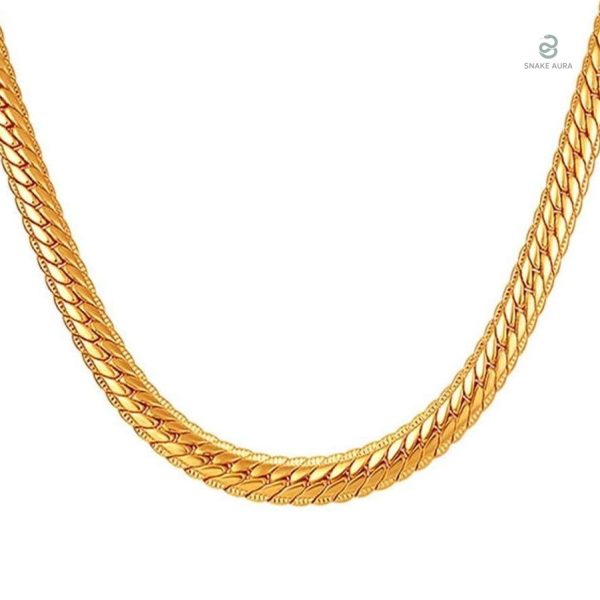 Collier serpent en or jaune élégant