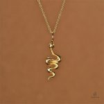 Collier Serpent en Or Jaune et Argent Sterling 925