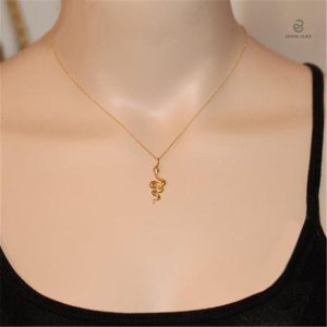 Collier Serpent Élégant en Argent 925 et Or Jaune