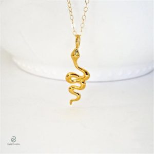 Bijou Serpent en Argent Sterling avec Finition Or Jaune