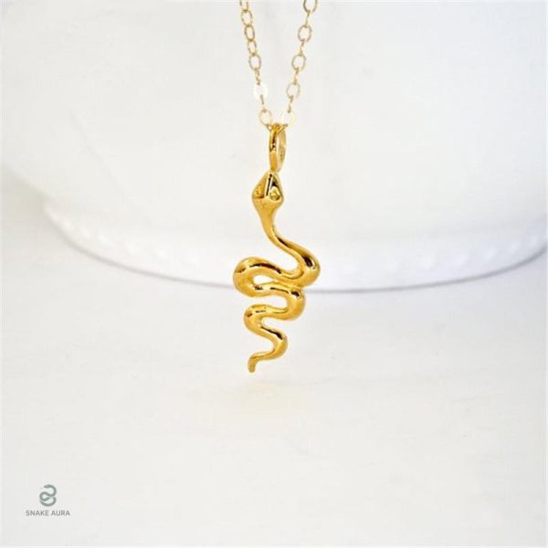 Bijou Serpent en Argent Sterling avec Finition Or Jaune