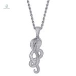Collier Serpent Strass Argent pour homme, élégant et moderne