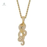 Collier Serpent Strass Or pour homme