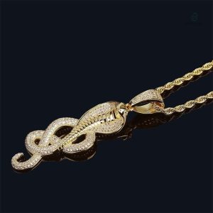 Bijou serpent or avec strass pour homme