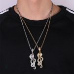 Collier homme serpent or élégant