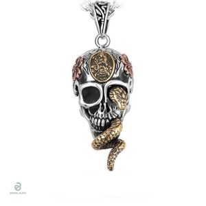 Collier Serpent Tête De Mort Argent 925