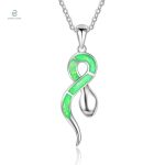 Collier Serpent Vert en Acier Original