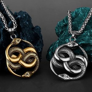 Collier Serpent Viking en acier inoxydable
