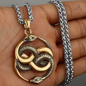 Collier en acier inoxydable au design serpent