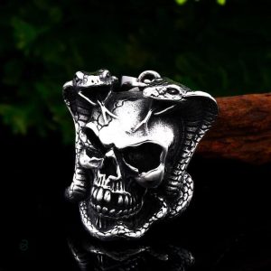 Collier tendance serpent avec skull détaillé