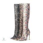 Cuissardes serpent élégantes en cuir synthétique