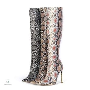 Cuissardes serpent élégantes en cuir synthétique