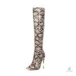 Chaussures cuissardes motif serpent, confort et style réunis