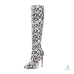 Cuissardes serpent en peau de python gris