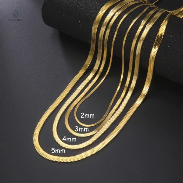 Collier Serpent en acier inoxydable plaqué or
