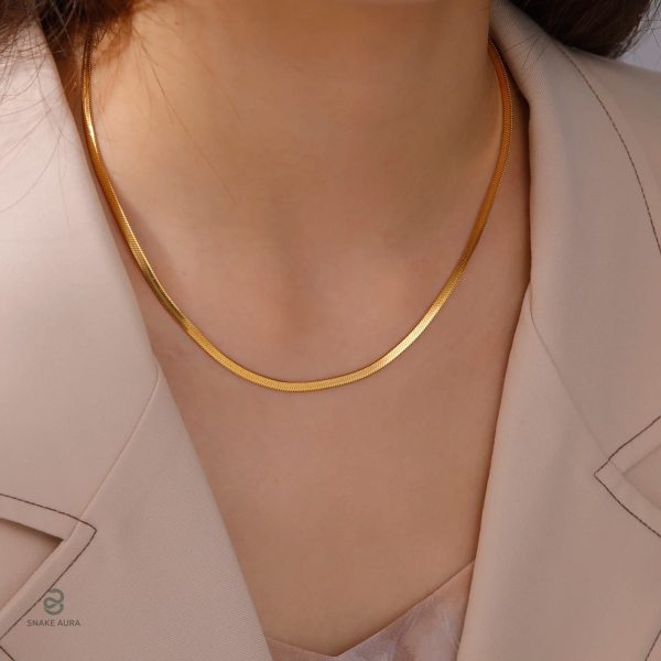 Accessoire mode : collier serpent plaqué or