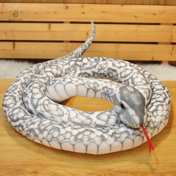 Peluche serpent gris doux et câlin pour tous les âges