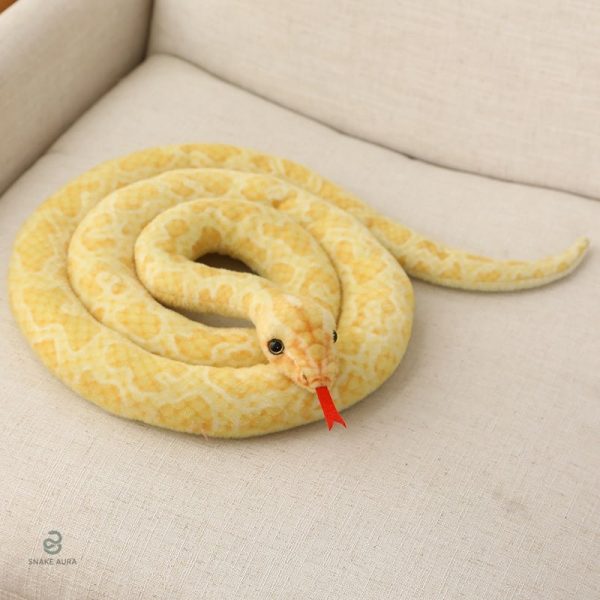 Peluche Serpent Jaune douce et colorée pour câlins