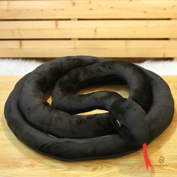 Peluche serpent noir douce et câline