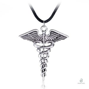 Collier serpent Caducée Hermès, élégant et distinctif