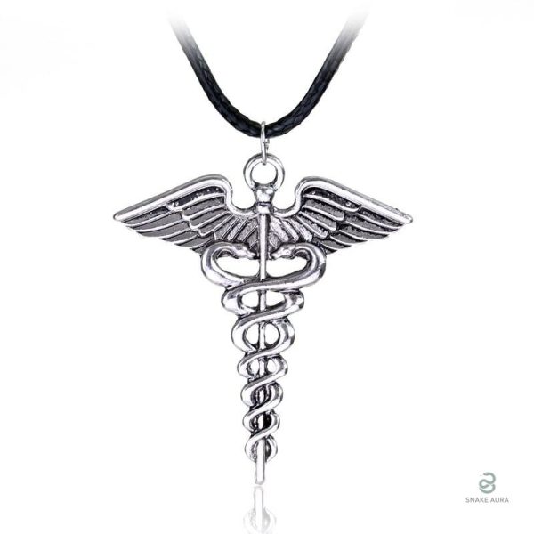 Collier serpent Caducée Hermès, élégant et distinctif