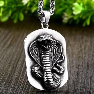 Bijou serpent égyptien en acier inoxydable