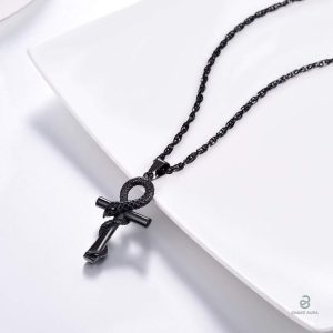 Accessoire serpent chic avec motif croix en noir