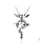 Collier serpent avec croix chrétienne
