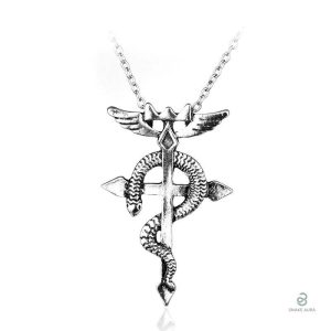 Collier serpent avec croix chrétienne