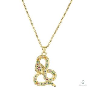 Collier serpent or multicolore pour femme