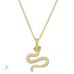 Collier serpent cobra en or jaune élégant et raffiné