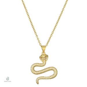 Collier serpent cobra en or jaune élégant et raffiné