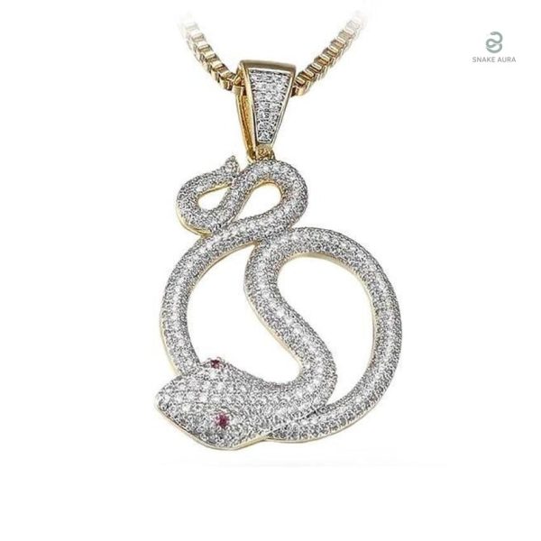 Pendentif serpent en argent avec zirconium brillant