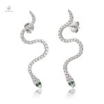Boucles d'oreilles serpent en argent luxe
