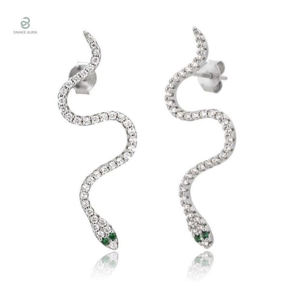 Boucles d'oreilles serpent en argent luxe