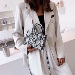 Sac tendance serpent, coloris blanc éclatant