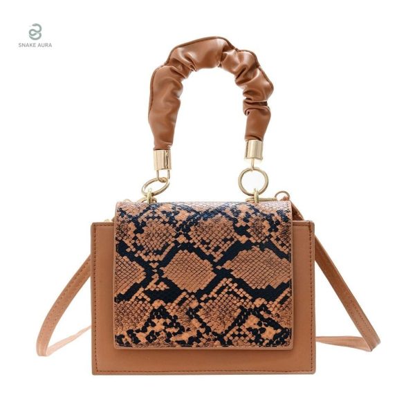 Sac Serpent Marron carré, design chic et élégant