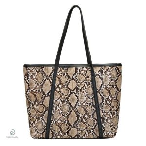 Sac cabas animalier avec texture serpent