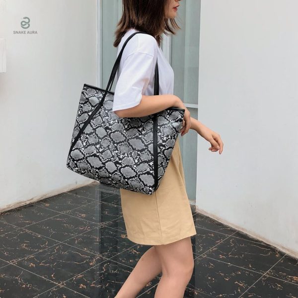 Sac de grande capacité style serpent chic