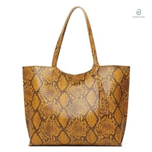 Sac cabas serpent jaune, design chic et tendance