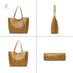Cabas serpent jaune, accessoire mode élégant