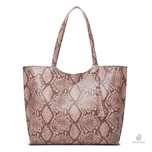Sac cabas serpent rose élégant et tendance pour un look moderne