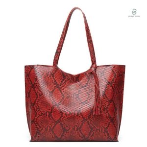 Sac cabas serpent rouge